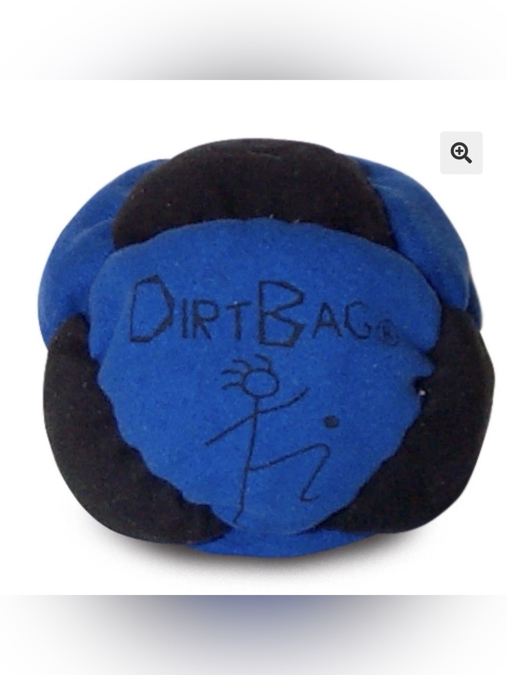 World Footbag DirtBag Classic Hacky Sack - Blue & Black Sand Filled